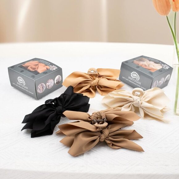 Hair Claw Clips Satin Large Bow Hair Accessories for Thick Hair Women Girls